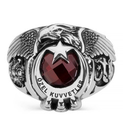 Osmanlı Arması Bozkurt Motifli Özel Kuvvetler Yüzüğü - Anı Yüzük