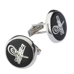 Osmanlı Tuğralı Gümüş Kol Düğmesi - Anı Yüzük