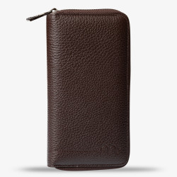 Personalized Brown Large Leather Unisex Card Holder - 4