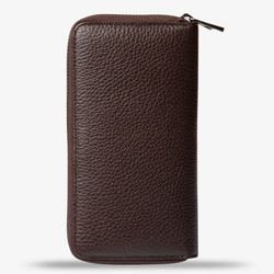 Personalized Brown Large Leather Unisex Card Holder - 5