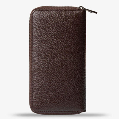 Personalized Brown Large Leather Unisex Card Holder - 5
