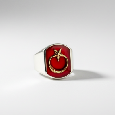 Sade Ay Yıldızlı (Sonsuzluk Mührü) 925 Ayar Gümüş Yüzük - 3