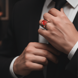 Sade Ay Yıldızlı (Sonsuzluk Mührü) 925 Ayar Gümüş Yüzük - 5