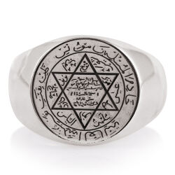 Sade Oval Tasarım Mühr-ü Süleyman Gümüş Erkek Yüzüğü - Anı Yüzük