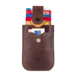 Slide Anıtolia Hakiki Crazy Deri Çekmeli İnce Kartlık Kahverengi - Anı Yüzük