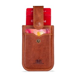 Slide Anıtolia Hakiki Crazy Deri Çekmeli İnce Kartlık Taba - Anı Yüzük