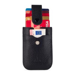 Slide Anıtolia Hakiki Deri Çekmeli İnce Kartlık Siyah - Anı Yüzük