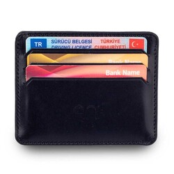 Spor Tasarım Crazy Deri Mini Kartlık Cüzdan Siyah - Anı Yüzük