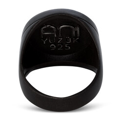 Squid Game Ring 925 Sterling Silver Mens Black Color - 3