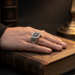 Sterling Silver Mens Ring with Blue Tigereye Stone - 3