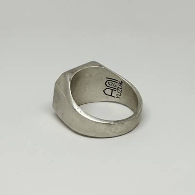 Sterling Silver Mens Ring with Blue Tigereye Stone - 5