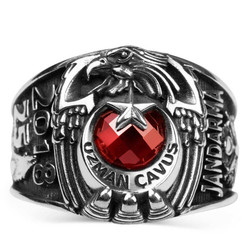 Tek Kartal Başlı Jandarma Uzman Çavuş Devre Yüzüğü - Anı Yüzük