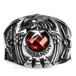 Tek Kartal Başlı Uzman Çavuş Rütbeli Komando Yüzüğü - Anı Yüzük