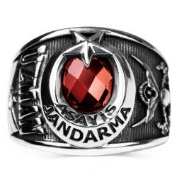 TSK Armalı Uzman Çavuş Rütbeli Jandarma Asayiş Yüzüğü - Anı Yüzük
