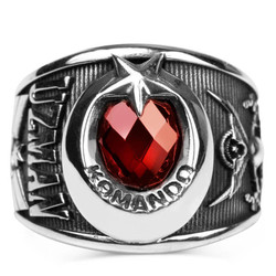 TSK Armalı Uzman Çavuş Rütbeli Komando Yüzüğü - Anı Yüzük