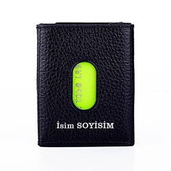 Twelve Hakiki Deri Patlı Kartlık Cüzdan Siyah-Taba - Anı Yüzük