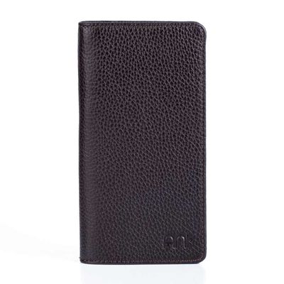 Vianel Genuine Leather Long Wallet with Cellphone Holder Brown - 2