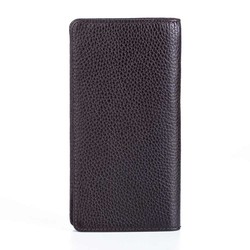 Vianel Genuine Leather Long Wallet with Cellphone Holder Brown - 3