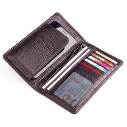 Vianel Genuine Leather Long Wallet with Cellphone Holder Brown - Anı Yüzük