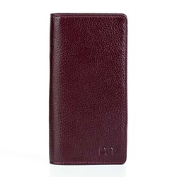 Vianel Genuine Leather Long Wallet with Cellphone Holder Burgundy - 2