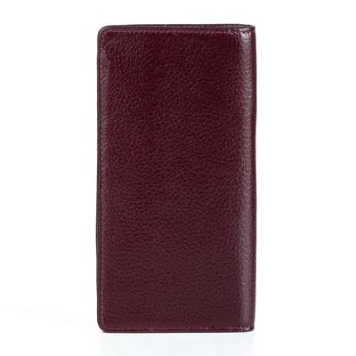 Vianel Genuine Leather Long Wallet with Cellphone Holder Burgundy - 3