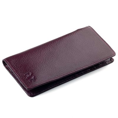 Vianel Genuine Leather Long Wallet with Cellphone Holder Burgundy - 4