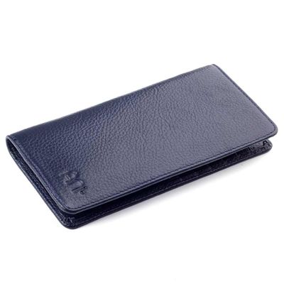 Vianel Genuine Leather Long Wallet with Cellphone Holder Navy Blue - 4