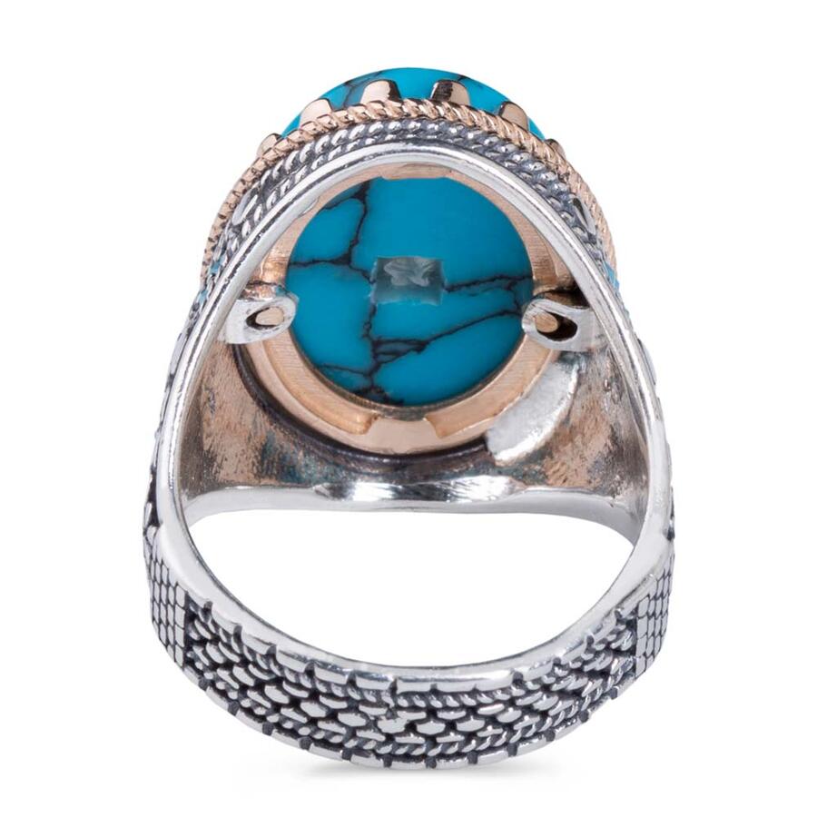 Silver ring deals with turquoise stone